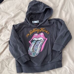 Cotton On Gray Rolling Stone Floral Hoodie Sweatshirt Size 5